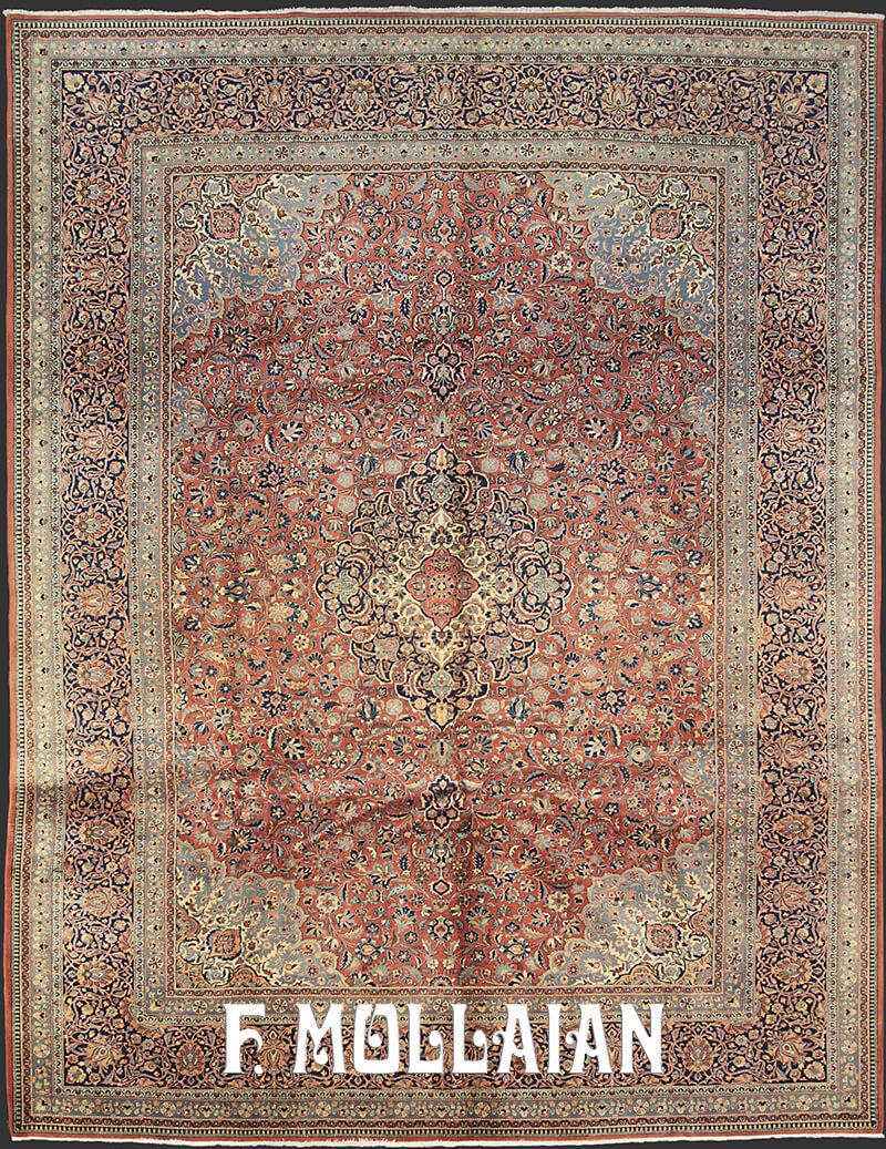 Tapis Persan Antique Kashan Dabir n°:27430856
